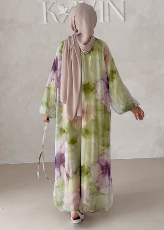 Geblümtes Chiffon Maxikleid