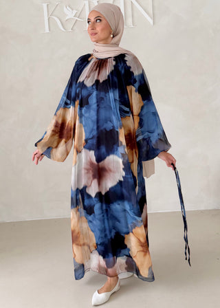 Geblümtes Chiffon Maxikleid
