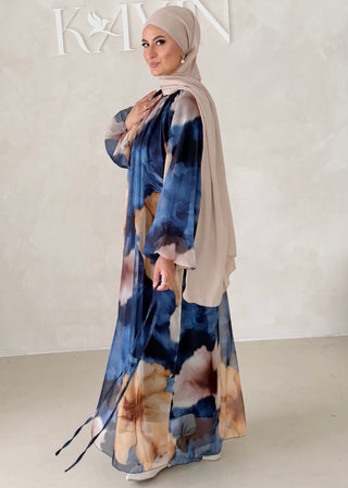 Geblümtes Chiffon Maxikleid