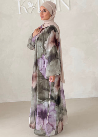 Geblümtes Chiffon Maxikleid