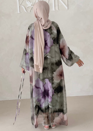 Geblümtes Chiffon Maxikleid