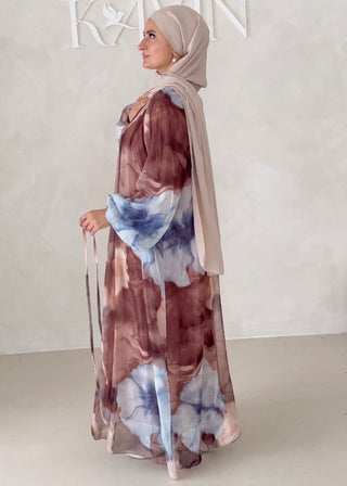 Geblümtes Chiffon Maxikleid