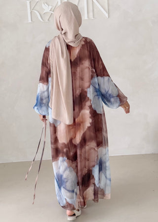 Geblümtes Chiffon Maxikleid