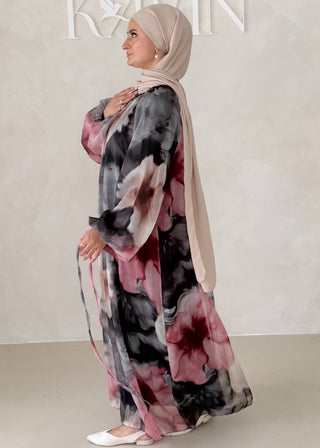 Geblümtes Chiffon Maxikleid
