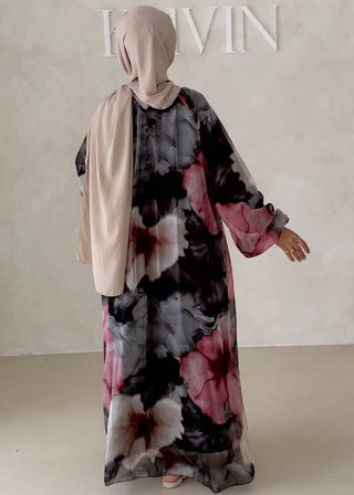 Geblümtes Chiffon Maxikleid