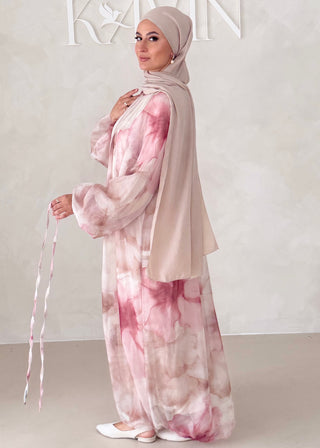 Geblümtes Chiffon Maxikleid