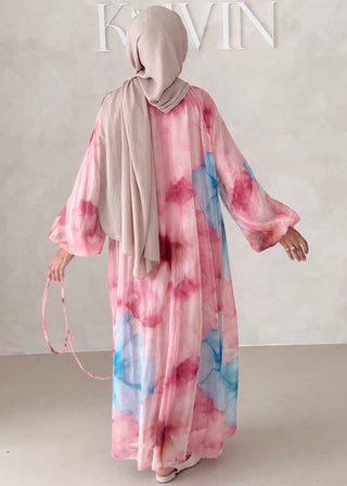 Geblümtes Chiffon Maxikleid