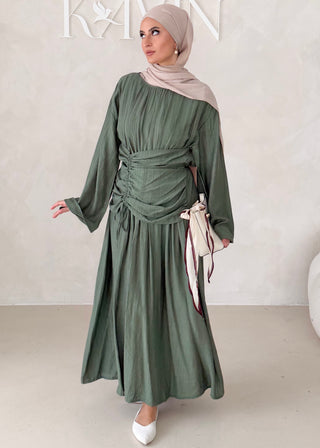 Maxikleid mit Raffungen