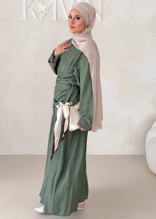 Maxikleid mit Raffungen