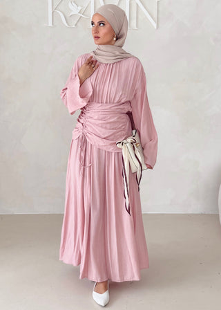Maxikleid mit Raffungen