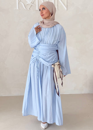 Maxikleid mit Raffungen