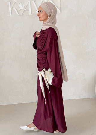 Maxikleid mit Raffungen