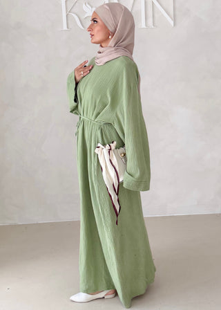 Musselin Abaya MIT BREITEN ÄRMELN