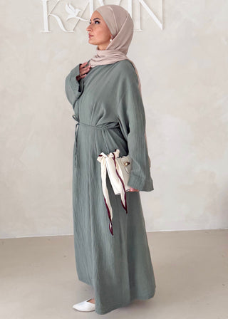 Musselin Abaya MIT BREITEN ÄRMELN