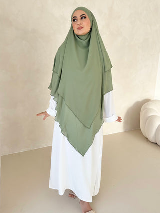 Khimar Chiffon Dreilagig