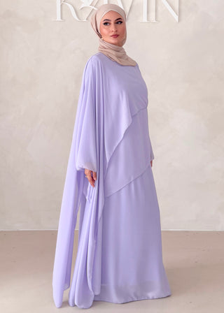 Dreilagiges Chiffon Kleid
