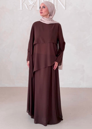 Dreilagiges Chiffon Kleid