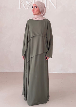 Dreilagiges Chiffon Kleid