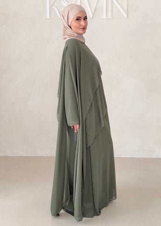 Dreilagiges Chiffon Kleid