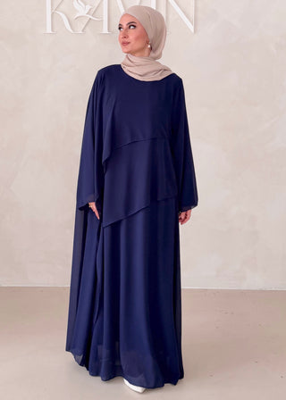 Dreilagiges Chiffon Kleid