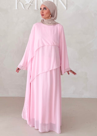 Dreilagiges Chiffon Kleid