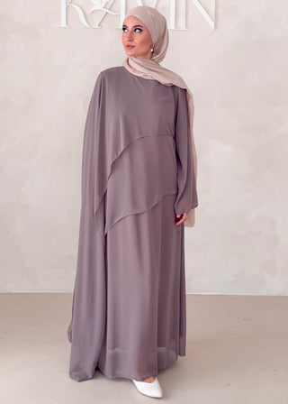 Dreilagiges Chiffon Kleid