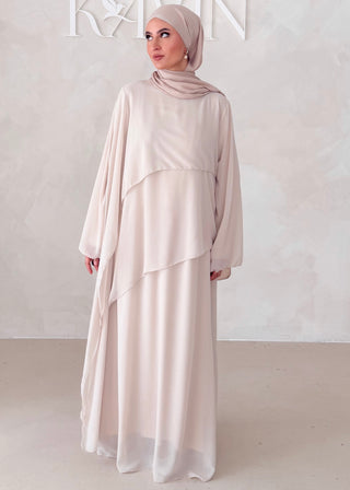 Dreilagiges Chiffon Kleid