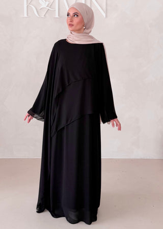 Dreilagiges Chiffon Kleid