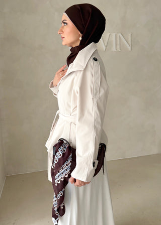Short Trenchcoat mit Gürtel