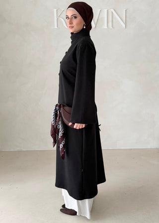Japandi Kleid mit Schlitz