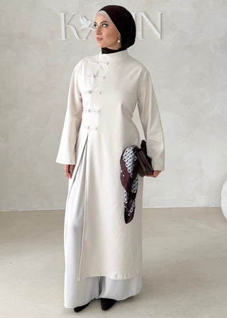 Japandi Kleid mit Schlitz