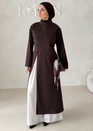 Japandi Kleid mit Schlitz