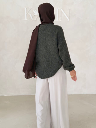 Japandi Midi Strickjacke