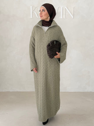 Pullover Kleid mit Reisverschluss
