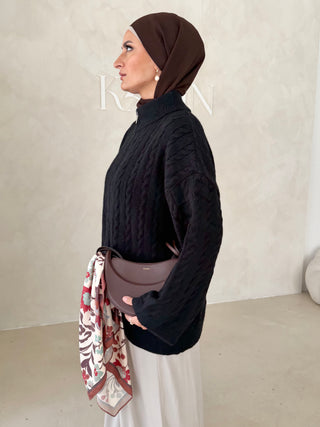 Midi Strickjacke mit Reißverschluss