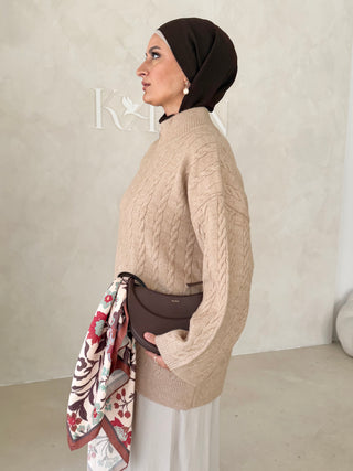 Midi Strickjacke mit Reißverschluss