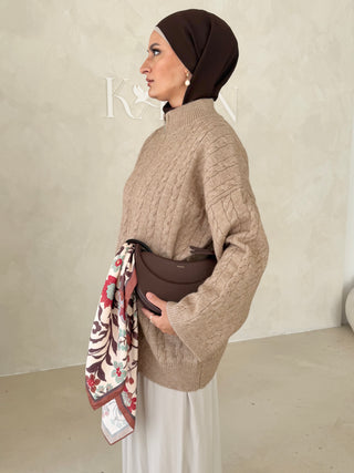 Midi Strickjacke mit Reißverschluss