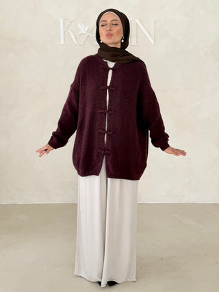 Japandi Midi Strickjacke