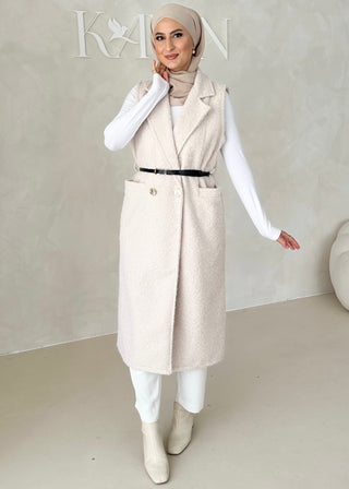 Ärmellose Weste mit Gürtel