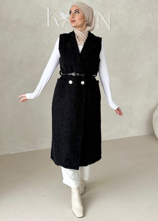 Ärmellose Weste mit Gürtel