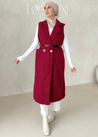 Ärmellose Weste mit Gürtel