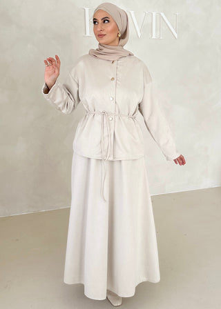 Zweiteiler in Wildlederoptik