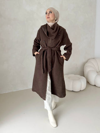 Safa Wollmix Mantel mit ingetriertem Schal