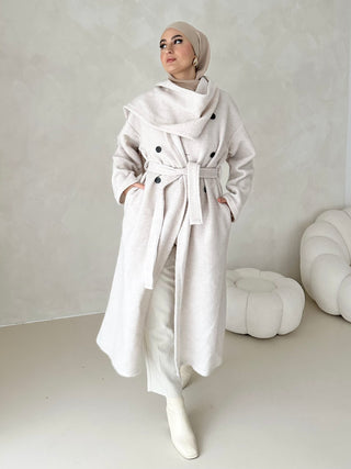 Safa Wollmix Mantel mit ingetriertem Schal