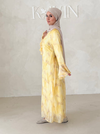 Flower Kleid mit Trompetenärmel