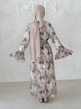 Flower Kleid mit Trompetenärmel