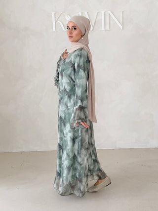 Flower Kleid mit Trompetenärmel