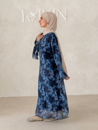 Flower Kleid mit Trompetenärmel