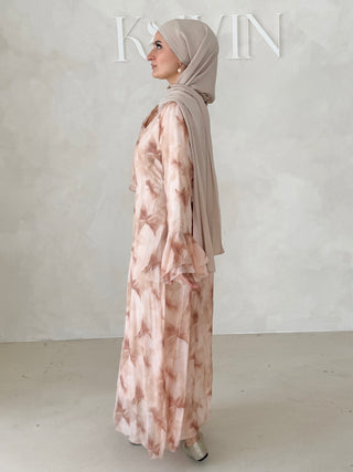 Flower Kleid mit Trompetenärmel