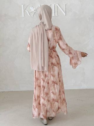 Flower Kleid mit Trompetenärmel